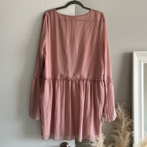 Tobi Pink Babydoll Lace Up Dress - XL - Picture 8 of 9